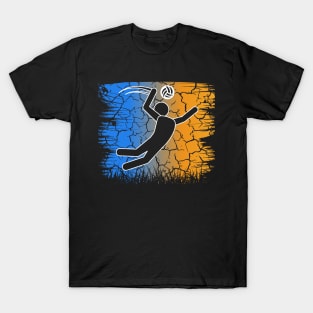 Travel back in time with beach volleyball - Retro Sunsets shirt featuring a player! T-Shirt